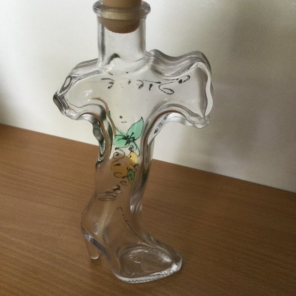 Hand painted glass leg shaped high heel boot bottle with stopper home decoration - Picture 3 of 7